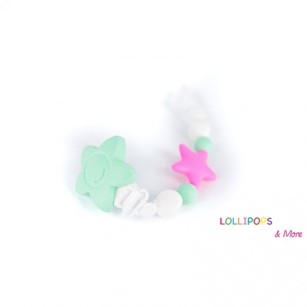 Lollipops Pacifier clips Tootsie Roll Stjerne Pastel farver